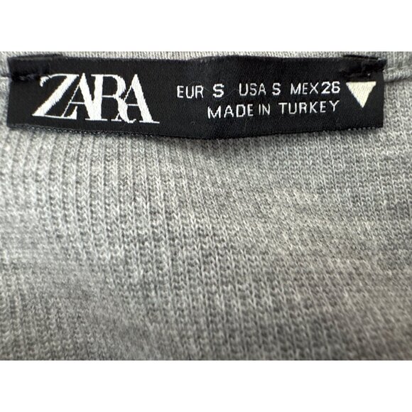2/$30 ZARA Gray Small Ribbed Cardigan Sweater With Button Front V-Neck - Picture 4 of 11